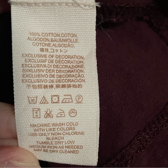 🍄50% FREE PEOPLE Burgundy Embroidered Top Sz M - Picture 8 of 12